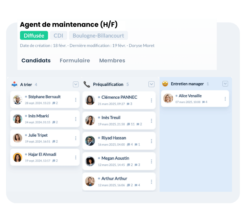 gestion des candidatures industrie