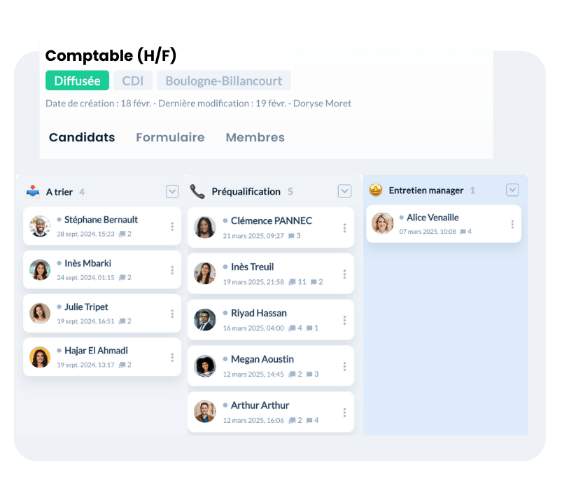 gestion des candidatures ats finance
